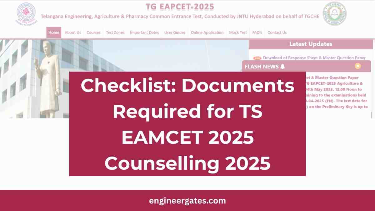 Checklist: Documents Required for TS EAMCET 2025 Counselling 2025