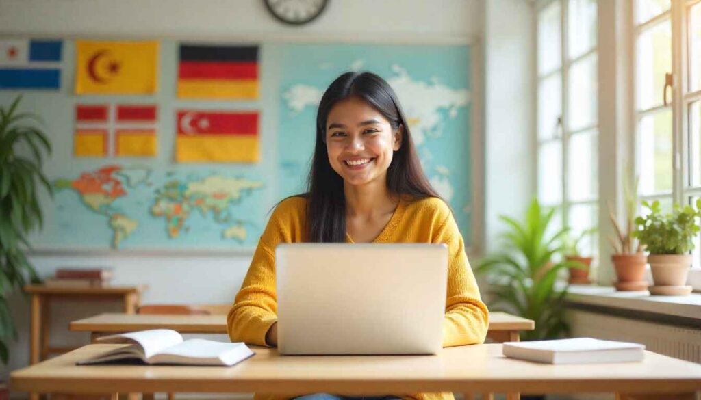Indian student studying MBA abroad in affordable countries like Malaysia, Germany, Poland, and South Africa