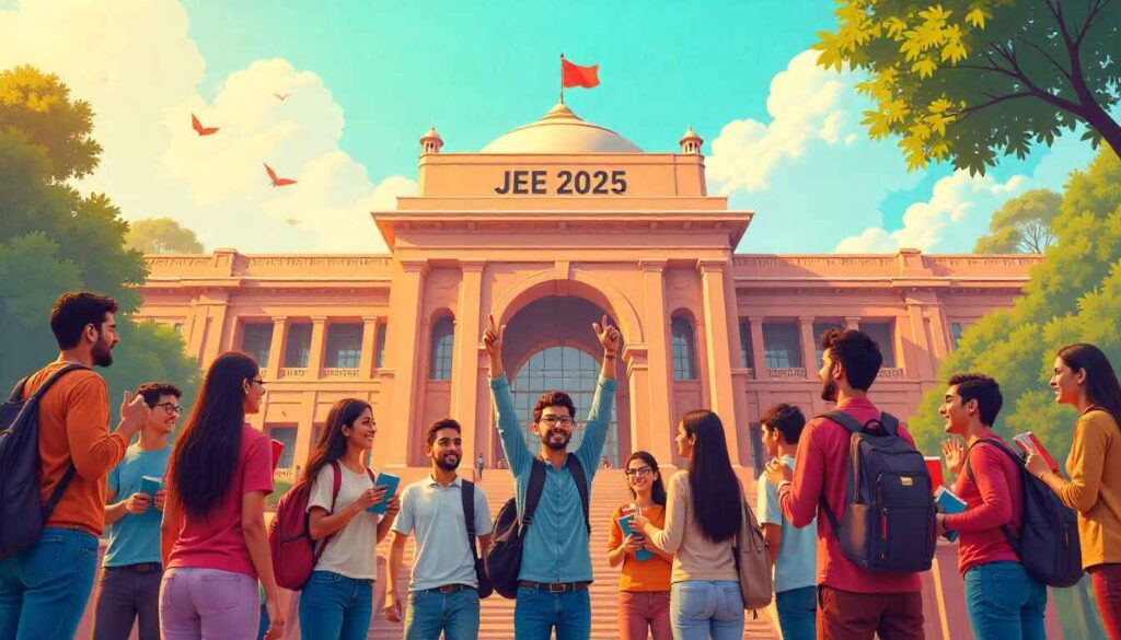 IIT students celebrating extra seats for JEE 2025 admissions