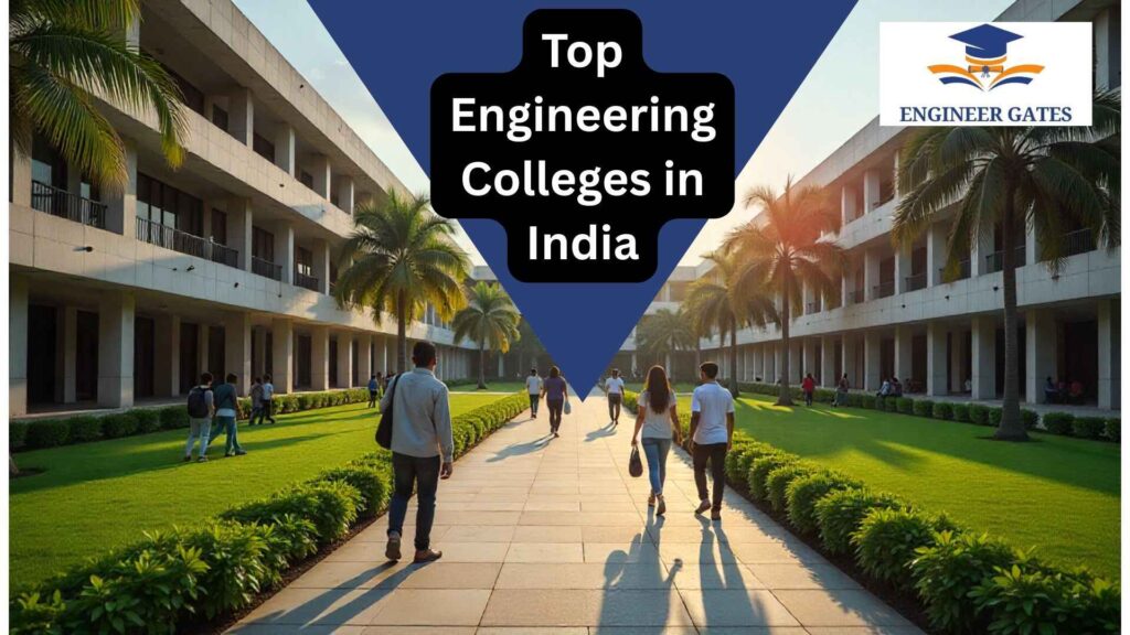 Students working on robotics and coding projects at a vibrant Indian engineering college campus